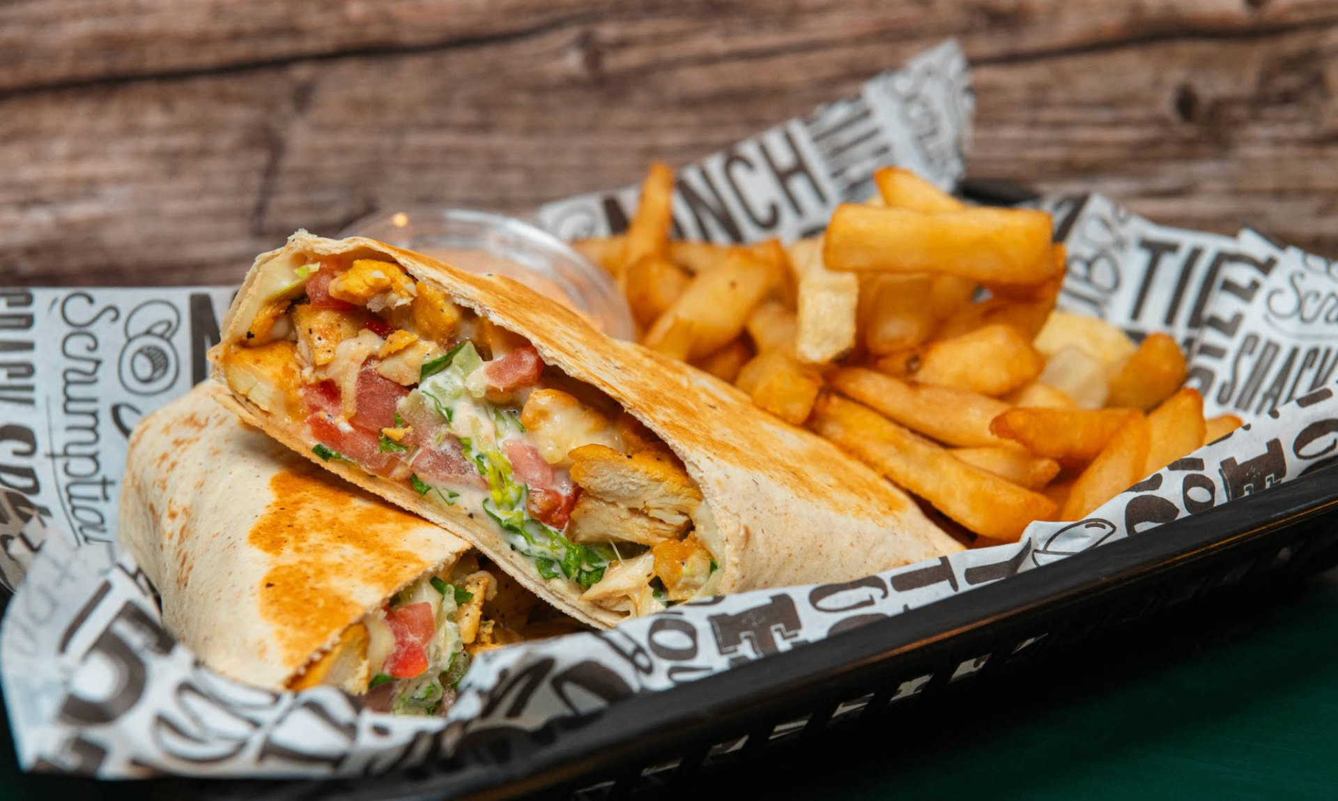 Chicken Wrap & Fries